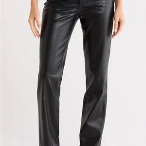White House Black Market Women’s High Waisted Faux Leather Pants. Black. 6. NWT